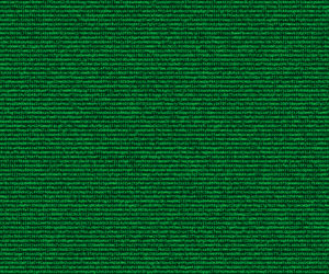 Cryptocode, Randomly generated letter and number code in green letters on a dark green background stylized like a computer screen