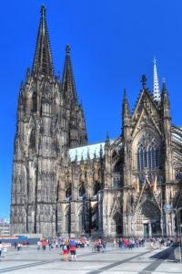 Cathedral square with cathedral in the old town, Cologne, North Rhine-Westphalia, West Germany, Germany Cathedral square with cathedral in the old town, Cologne, North Rhine-Westphalia, West Germany, Germany