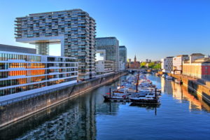Kranhäuser im Rheinauhafen, Köln, Nordrhein-Westfalen, Westdeutschland, Deutschland Kranhäuser im Rheinauhafen, Köln, Nordrhein-Westfalen, Westdeutschland, Deutschland