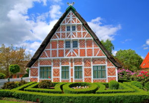 Typical orchard, Steinkirchen, Lower Elbe, Altes Land, Lower Saxony, Northern Germany, Germany Typical orchard, Steinkirchen, Lower Elbe, Altes Land, Lower Saxony, Northern Germany, Germany