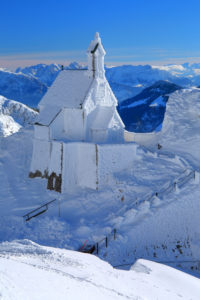 Church on the Wendelstein in winter, Leitzach valley, Bayrischzell, Mangfall Mountains, Upper Bavaria, Bavaria, Germany Church on the Wendelstein in winter, Leitzach valley, Bayrischzell, Mangfall Mountains, Upper Bavaria, Bavaria, Germany