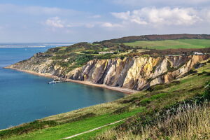Cliffs of Alum Bay, Isle of Wight, Hampshire, Great Britain, England