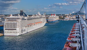 Cruise ships in port, Southampton, Hampshire, Great Britain, England