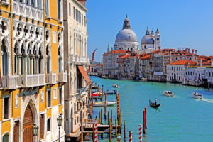 Grand Canal with palaces and church Santa Maria della Salute, Venice, Veneto, Italy, UNESCO World Heritage Site Grand Canal with palaces and church Santa Maria della Salute, Venice, Veneto, Italy, UNESCO World Heritage Site