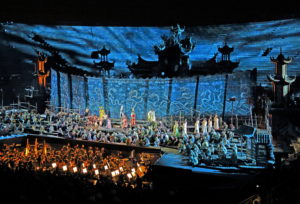 Performance of the opera Turandot in the Arena di Verona, Verona, Veneto, northern Italy, Italy