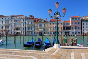 Grand Canal with palaces, Venice, Veneto, Italy, UNESCO World Heritage Site