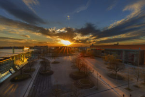 Hannover, Expo plaza at sundown Hannover, Expo plaza at sundown