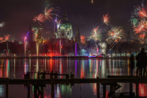 New Year's Eve in the Maschsee in Hannover New Year's Eve in the Maschsee in Hannover