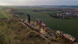 Nature reserve Harz, the devil's wall from the air Nature reserve Harz, the devil's wall from the air