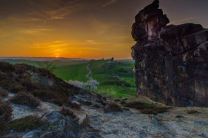 Nature reserve Harz, the devil's wall at sundown Nature reserve Harz, the devil's wall at sundown
