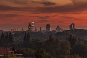 Hannover, skyline, shot on a terrace in Hannover Ricklingen Hannover, skyline, shot on a terrace in Hannover Ricklingen