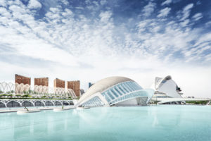L'Hemisfèric, 3D-Kino, Ciudad de las Artes y de las Ciencias, Valencia, Spanien L'Hemisfèric, 3D-Kino, Ciudad de las Artes y de las Ciencias, Valencia, Spanien