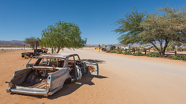 A jeep tour through Namibia, wildlife, country and people. Car wreck at Solitaire. A jeep tour through Namibia, wildlife, country and people. Car wreck at Solitaire.