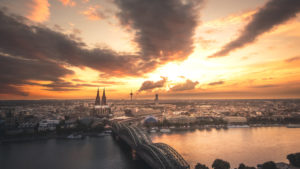 City panorama at sundown, Cologne, North Rhine-Westphalia, Germany City panorama at sundown, Cologne, North Rhine-Westphalia, Germany