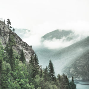 Fog patches in typical fjord landscape, Norway, Scandinavia Fog patches in typical fjord landscape, Norway, Scandinavia
