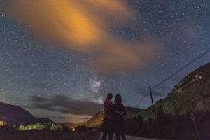 The Milky Way in Norway with thin clouds The Milky Way in Norway with thin clouds