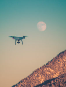 Drone over snow-covered mountains, Mittenwald, Werdenfelser Land, district Garmisch-Partenkirchen, Bavaria, Germany Drone over snow-covered mountains, Mittenwald, Werdenfelser Land, district Garmisch-Partenkirchen, Bavaria, Germany