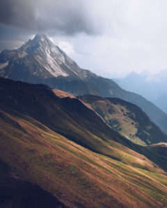 View from the hiking trail around the Widderstein tour at the height of the Großer Widderstein in Kleinwalsertal, Austria in summer, View from the hiking trail around the Widderstein tour at the height of the Großer Widderstein in Kleinwalsertal, Austria in summer,