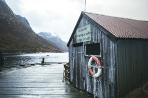 Old fishing hut in the fjords of Senja, Norway Old fishing hut in the fjords of Senja, Norway