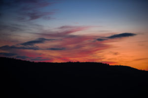 Sunset over the northern Black Forest in summer. Sunset over the northern Black Forest in summer.