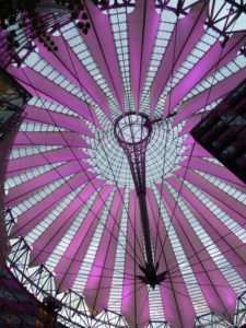 SONY Center cupola with illuminated shades, designed by Architect Sir Norman Foster SONY Center cupola with illuminated shades, designed by Architect Sir Norman Foster