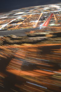 Blurred image of Las Vegas during aircraft take off Blurred image of Las Vegas during aircraft take off