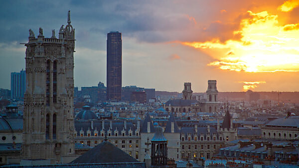 Europe, France, Paris, elevated view, sunset Europe, France, Paris, elevated view, sunset
