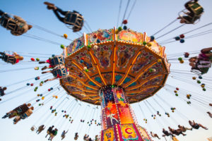 Europe, Germany, Bavaria, Upper Bavaria, Munich, Oktoberfest, swing carousel Europe, Germany, Bavaria, Upper Bavaria, Munich, Oktoberfest, swing carousel