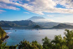 Bali, landscape, lake Danau Buyan with Mount Gunung Qatar Bali, landscape, lake Danau Buyan with Mount Gunung Qatar