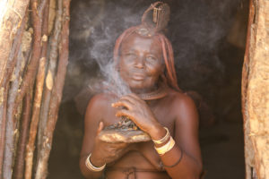 Himba woman with traditional headdress Himba woman with traditional headdress