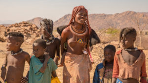 Himba family fetching water Himba family fetching water