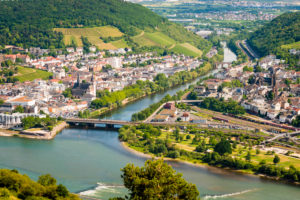Rossel view of Bingen-Bingerbrück, the mouth of the Nahe and the Drusus Bridge, Rhein-Nahe-Eck Rossel view of Bingen-Bingerbrück, the mouth of the Nahe and the Drusus Bridge, Rhein-Nahe-Eck