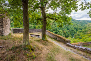 Burgruine Stahlberg bei Bacharach-Steeg, sie wurde als Gegenburg zur Burg Stahleck vom Erzbistum Köln errichtet,
eine typische Spornburg mit Halsgraben und Zugbrücke, Burgruine Stahlberg bei Bacharach-Steeg, sie wurde als Gegenburg zur Burg Stahleck vom Erzbistum Köln errichtet,
eine typische Spornburg mit Halsgraben und Zugbrücke,