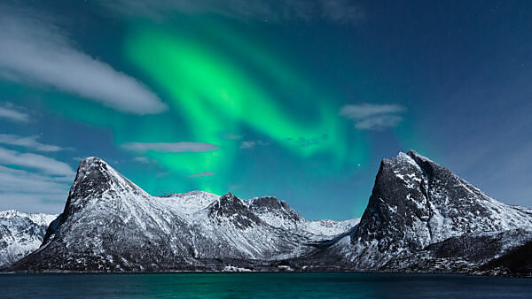 Norway, Senja, island, Rodsand, Aurora, Borealis, aurora borealis, 