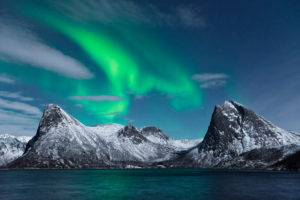 Norway, Senja, island, Rodsand, Aurora, Borealis, aurora borealis, 