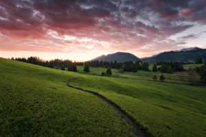 Dramatic sunrise in the Allgäu region, Bavaria, Germany Dramatic sunrise in the Allgäu region, Bavaria, Germany