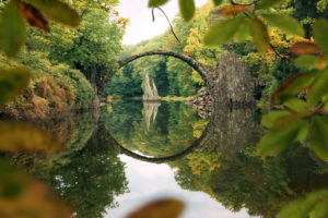 Rakotz Bridge in the Azalea and Rhododendron Park Kromlau in Saxony, Germany Rakotz Bridge in the Azalea and Rhododendron Park Kromlau in Saxony, Germany
