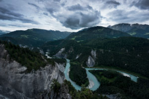 Rhine loop near Flims, Grisons, Switzerland