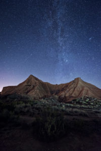 Night sky with Milky Way in the Bardena Reales desert, Navarra, Spain