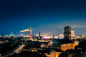 Europe, Denmark, Copenhagen at night Europe, Denmark, Copenhagen at night