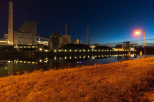 Power station, Rheinhafen steam power plant, Karlsruhe, Baden-Wuerttemberg, Germany, Europe Power station, Rheinhafen steam power plant, Karlsruhe, Baden-Wuerttemberg, Germany, Europe