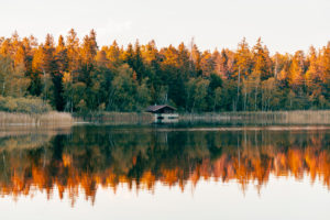Haus am See, Schreckensee, Sonnenuntergang, Wolpertswende, Baden-Württemberg, Deutschland, Europa Haus am See, Schreckensee, Sonnenuntergang, Wolpertswende, Baden-Württemberg, Deutschland, Europa