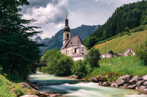 Malerwinkel, Ramsau, Catholic Church St. Sebastian, Berchtesgaden, Berchtesgadener Land, Bayer, Germany, Europe Malerwinkel, Ramsau, Catholic Church St. Sebastian, Berchtesgaden, Berchtesgadener Land, Bayer, Germany, Europe