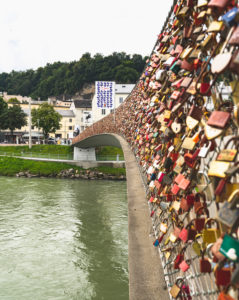 Liebesschlösser, Makartsteg, Salzburg, Österreich, Europa Liebesschlösser, Makartsteg, Salzburg, Österreich, Europa