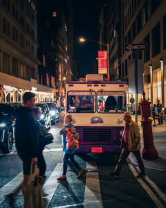 Street food, at night, New York City, Manhattan, USA Street food, at night, New York City, Manhattan, USA