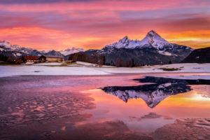 Sonnenaufgang am Watzmann, Sonnenaufgang am Watzmann,