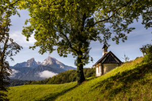 Kapelle, Watzmann in Berchtesgaden Kapelle, Watzmann in Berchtesgaden