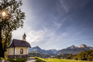 Kapelle, Watzmann in Berchtesgaden Kapelle, Watzmann in Berchtesgaden