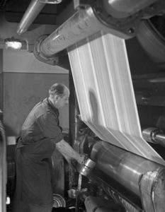 A working day at a printing office, Germany 1930s. A working day at a printing office, Germany 1930s.