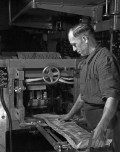 A working day at a printing office, Germany 1930s. A working day at a printing office, Germany 1930s.